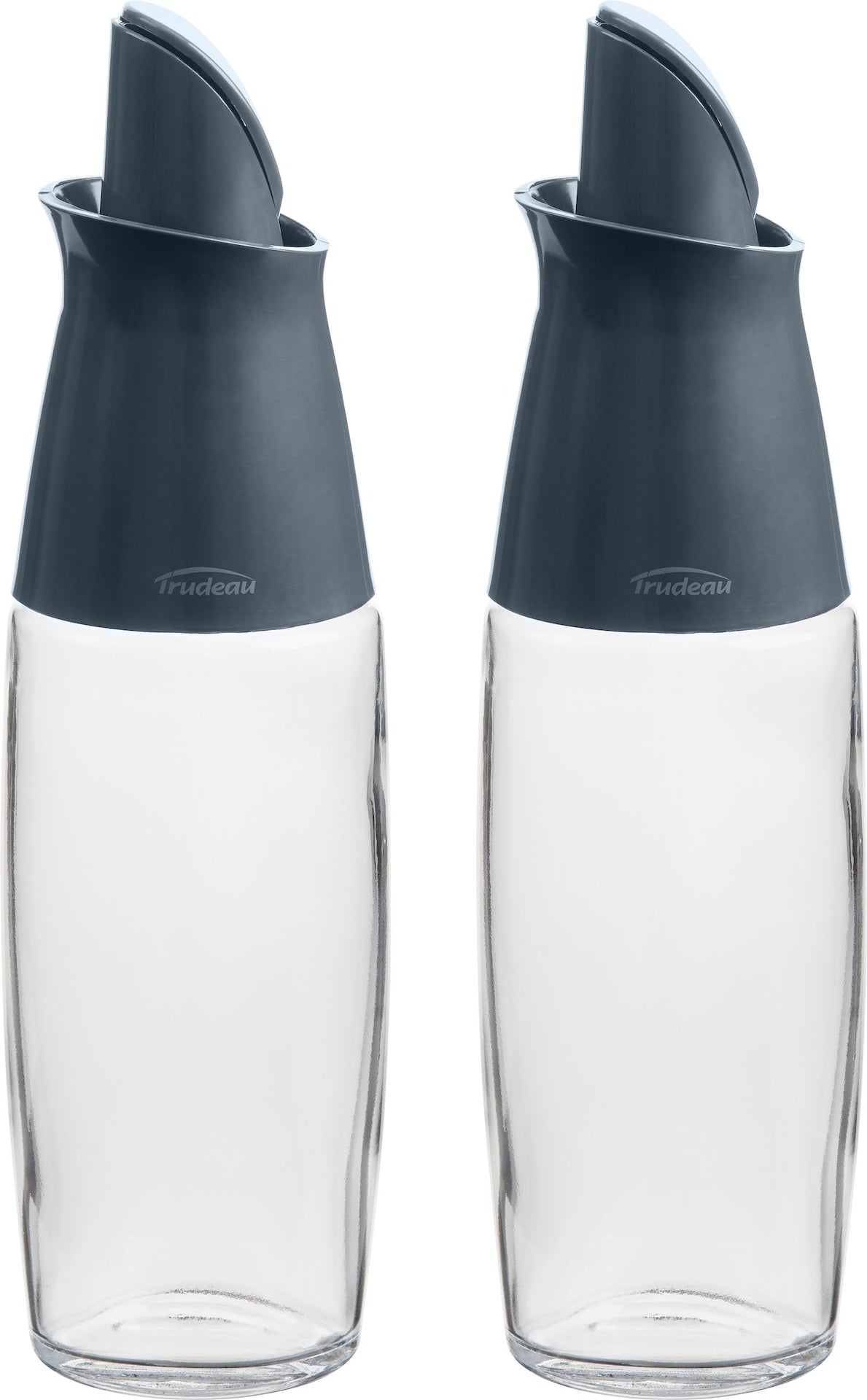 Glass Automatic Oil Bottle Dispenser Set, 2-pc, Clear