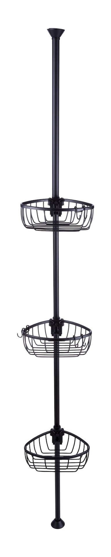 Type A Adjustable 3-Basket Rust-Proof Aluminum Shower Pole Caddy, Various Colours