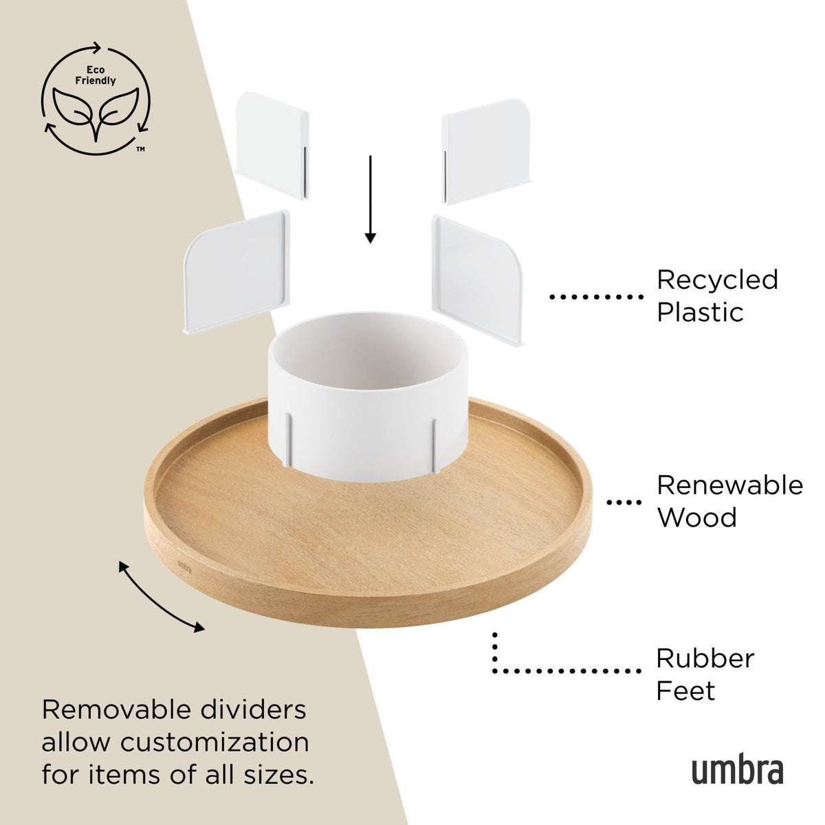 Bellwood 5-Section Lazy Susan with Removable Dividers