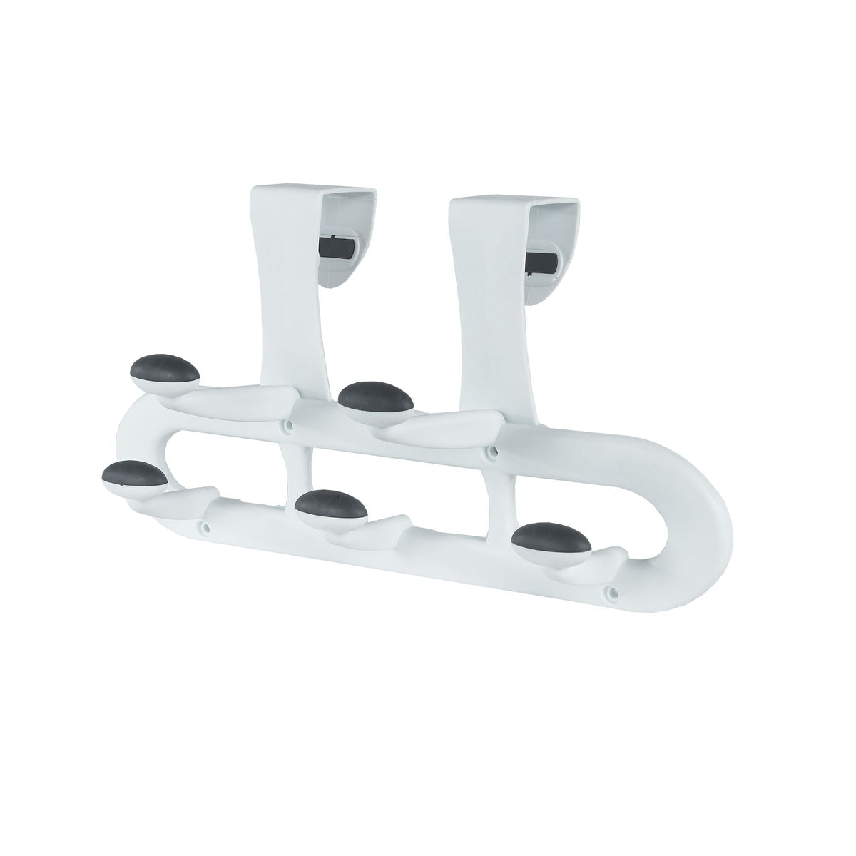 Plastic 5-Hook Over the Door Hook, White, 13-in