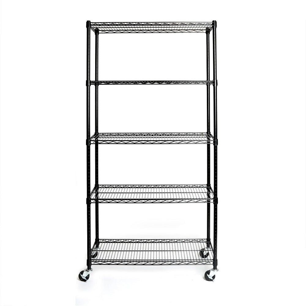 5-Tier NSF Steel Shelving, 36-in x 18-in x 72-in, Black