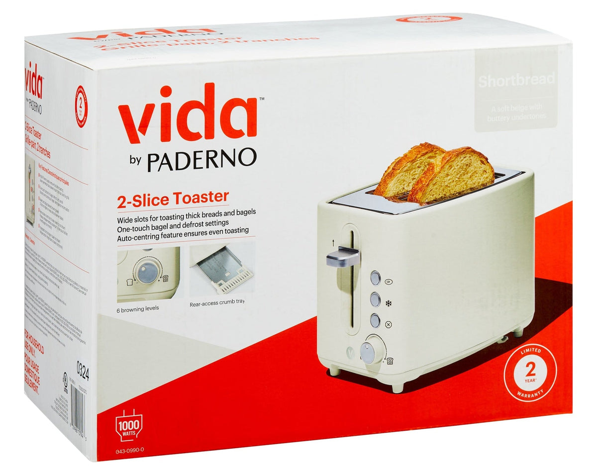 Colour Series 2-Slice Toaster with 3 Settings, Shortbread