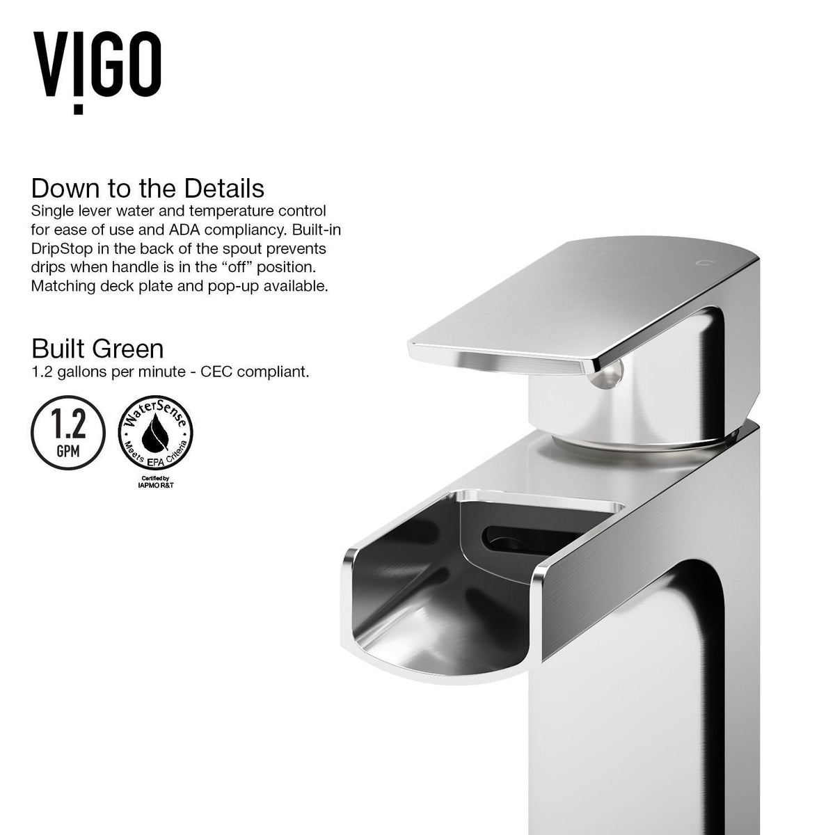 Amada Single Handle Vessel Single Hole Bathroom Sink Faucet, WaterSense Certified, Chrome