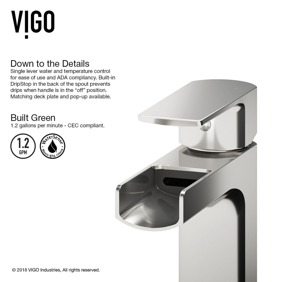 Amada Single Handle Vessel Single Hole Bathroom Sink Faucet, WaterSense Certified, Chrome