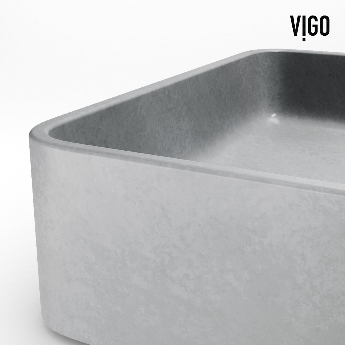 Basilica Gothic 23x14-in Deep Grey Bathroom Sink/Basin with Rectangular Vessel