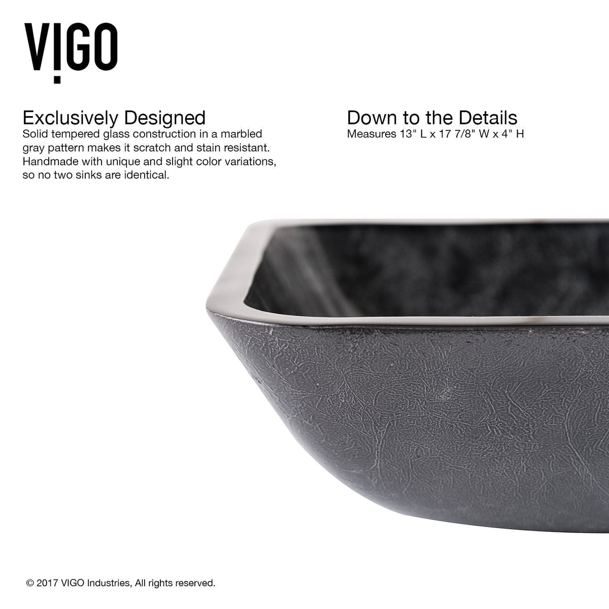 Glass Grey Onyx Bathroom Sink/Basin Set with Linus Faucet and Rectangular Vessel