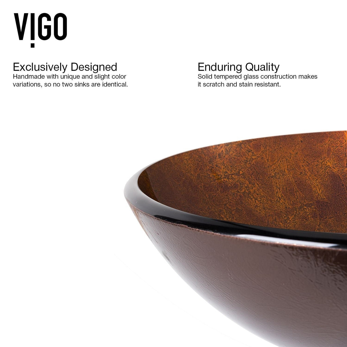 Glass Russet Brown Bathroom Sink/Basin Set with Linus Faucet and Round Vessel