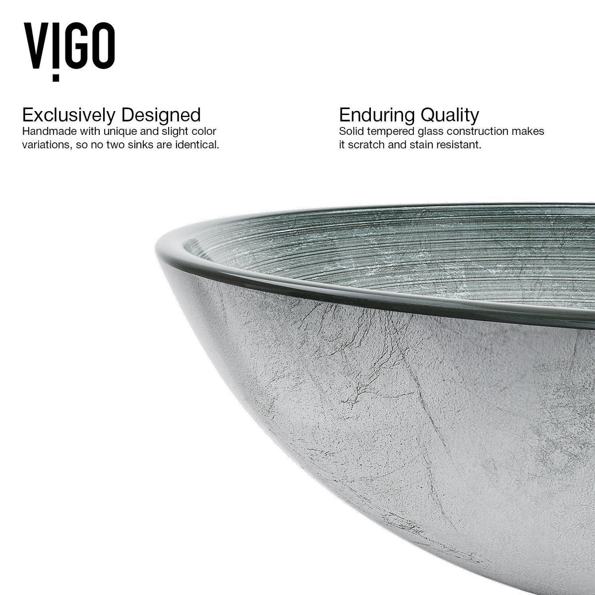 Glass Simply Silver Bathroom Sink/Basin Set with Duris Faucet and Round Vessel