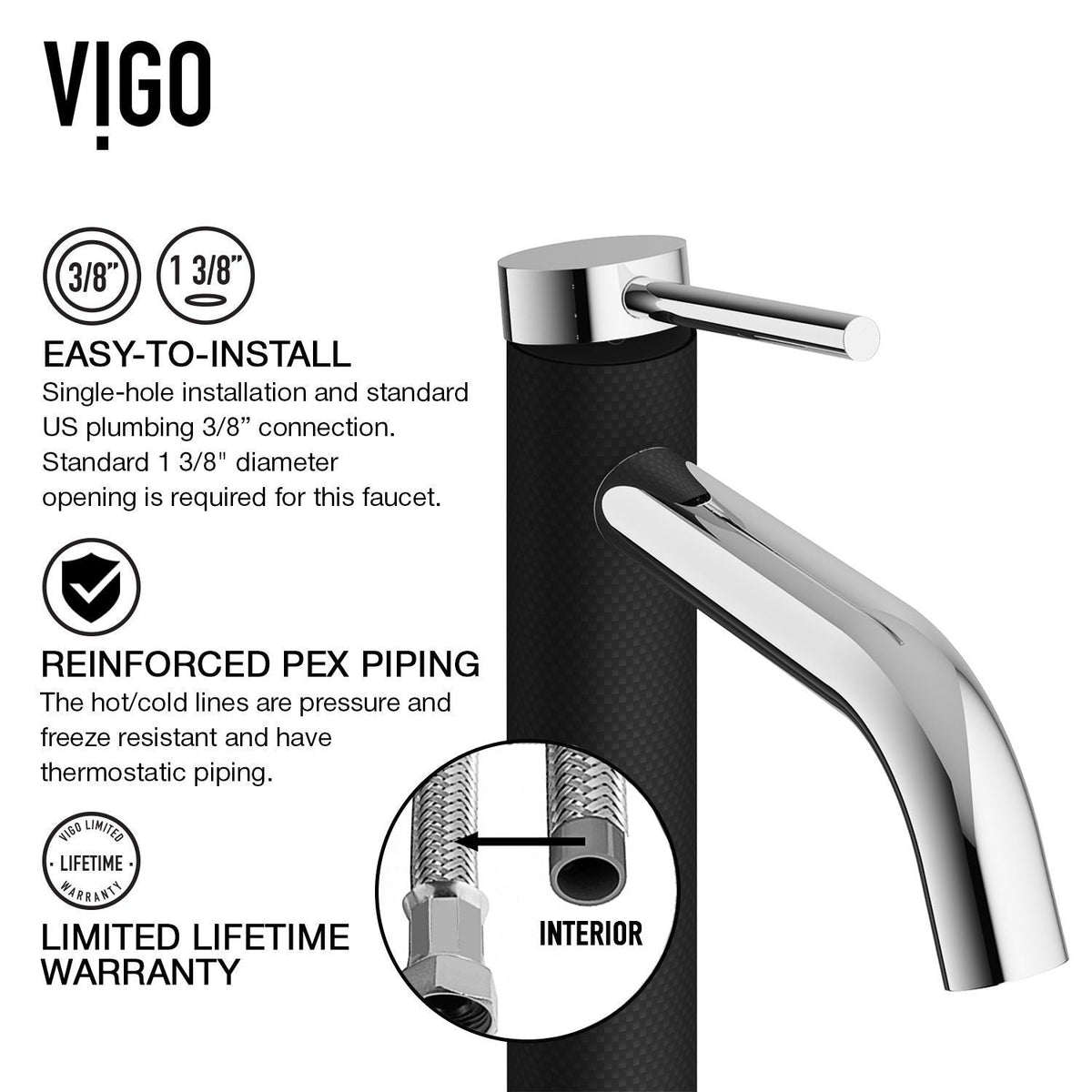 Jasmine White Bathroom Sink/Basin Set with Lexington Faucet and Rectangular Composite Vessel