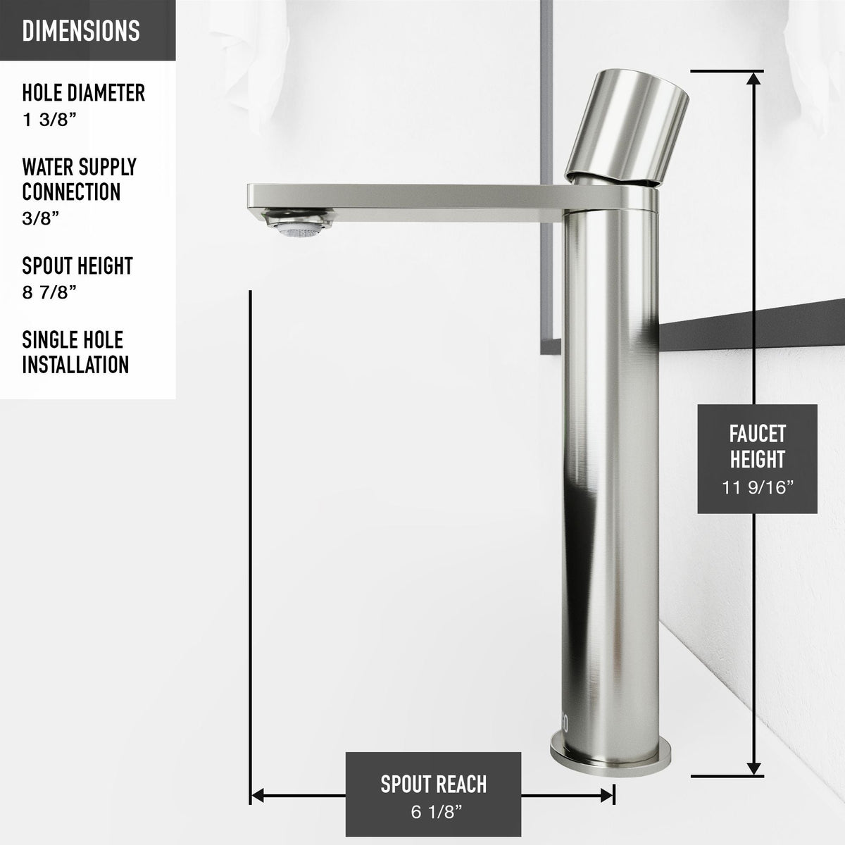 Lotus White Bathroom Sink/Basin Set with Gotham Faucet and Round Composite Vessel
