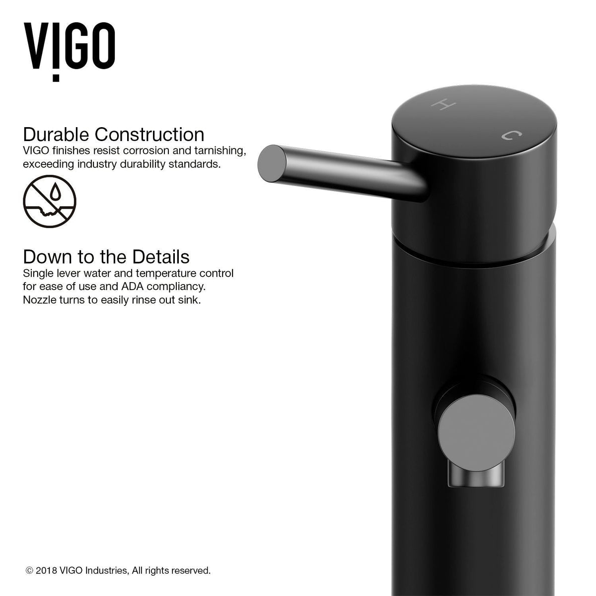 Single Handle Single Hole Bathroom Sink Faucet, Matte Black