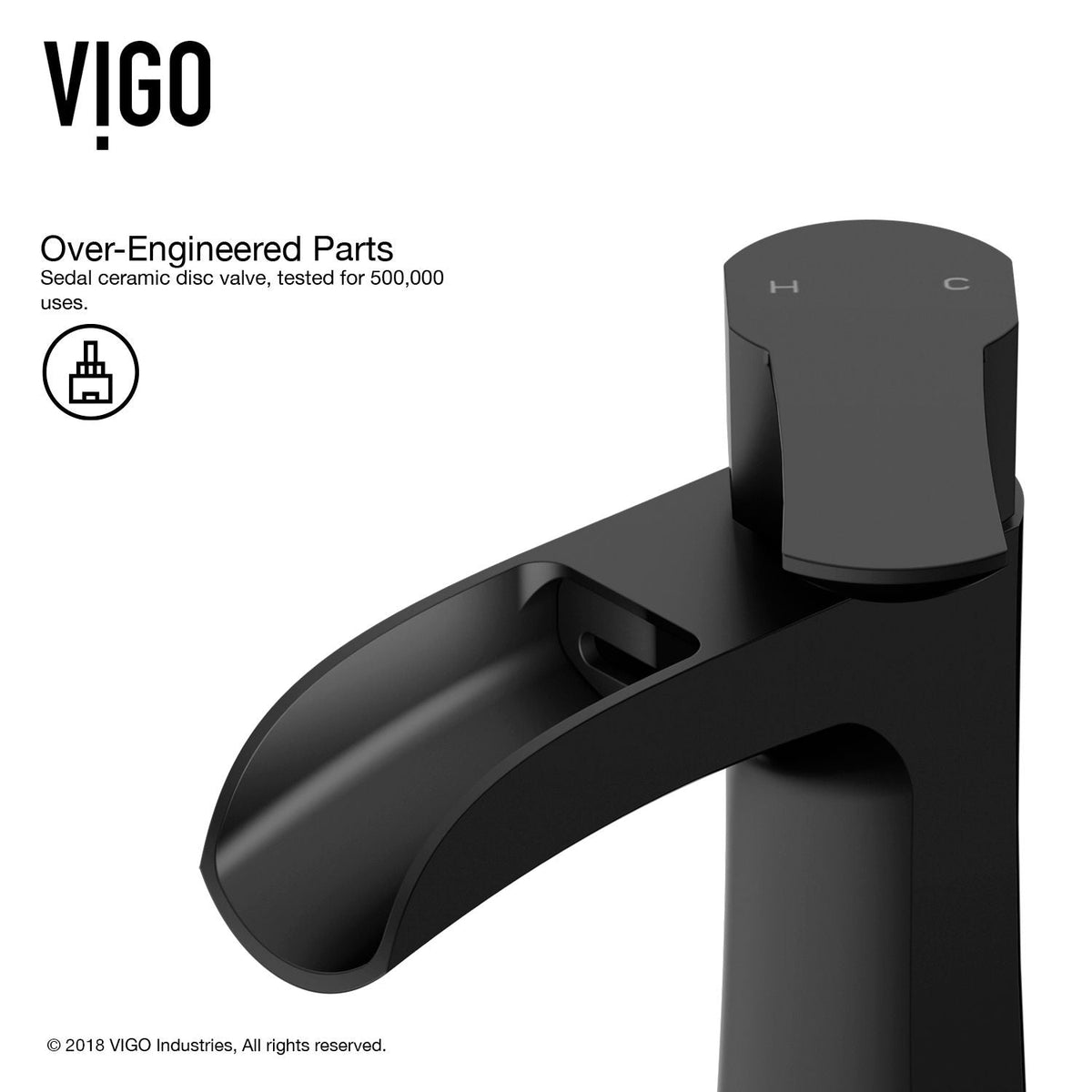 Paloma Single Handle Single Hole Bathroom Sink Faucet, WaterSense Certified, Matte Black
