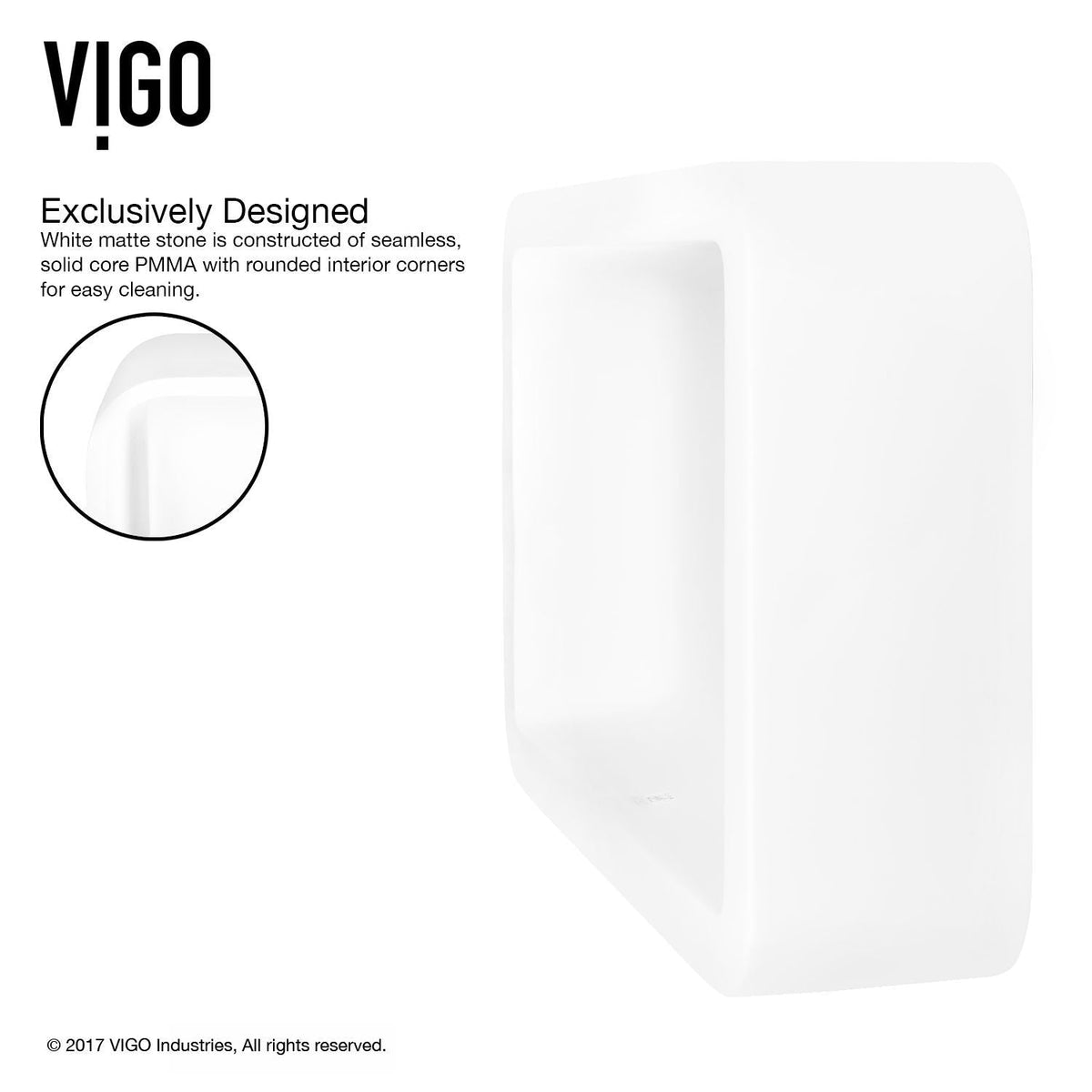 Petunia Matte Stone Rectangular Composite Vessel Bathroom Sink/Basin with Rounded Edges & Deep Bowl, White