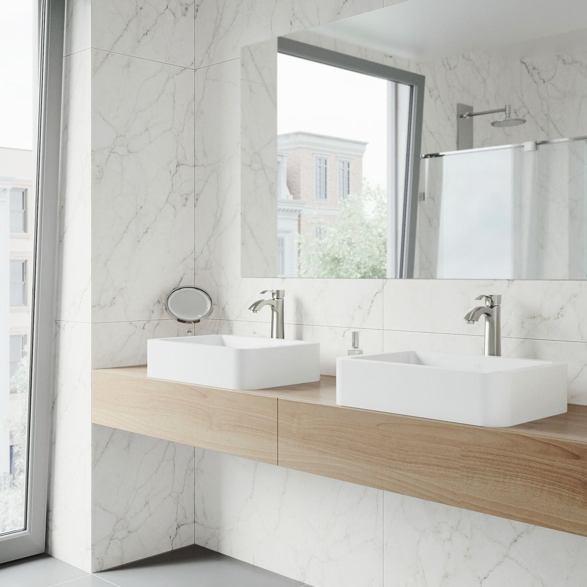Petunia Matte Stone Rectangular Composite Vessel Bathroom Sink/Basin with Rounded Edges & Deep Bowl, White