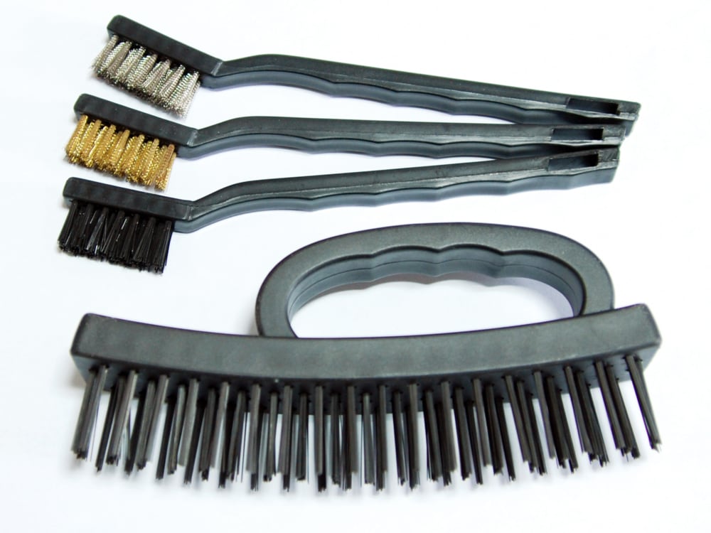 Carbon Steel Wire Cleaning Brush Set, Removes Paint, Rust & Dirt From Metal, 4-pc