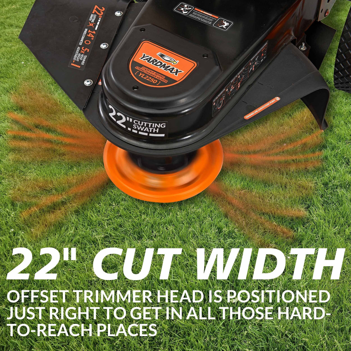 Yardmax 22 in. 170cc Gas Walk Behind String Trimmer Mower
