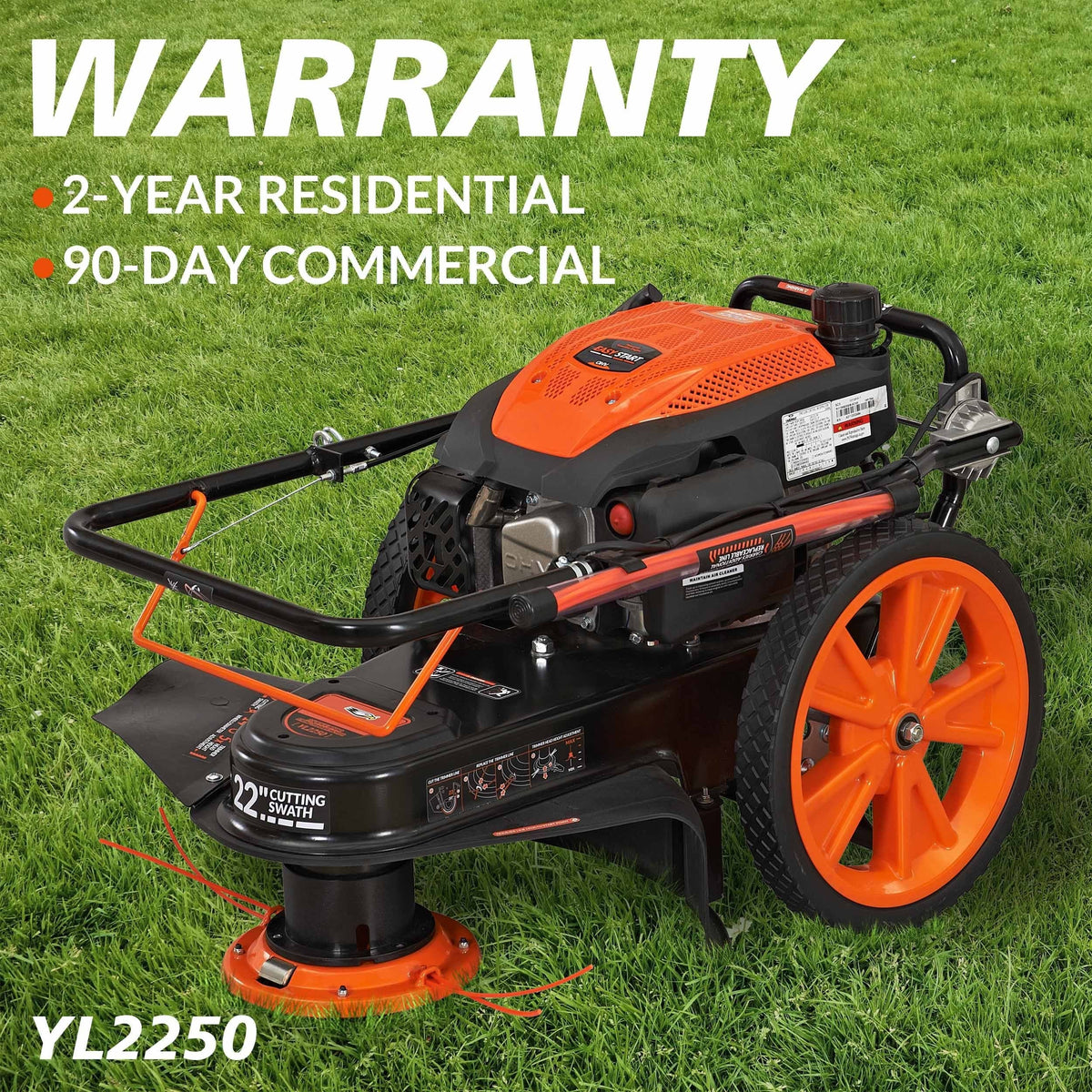 Yardmax 22 in. 170cc Gas Walk Behind String Trimmer Mower