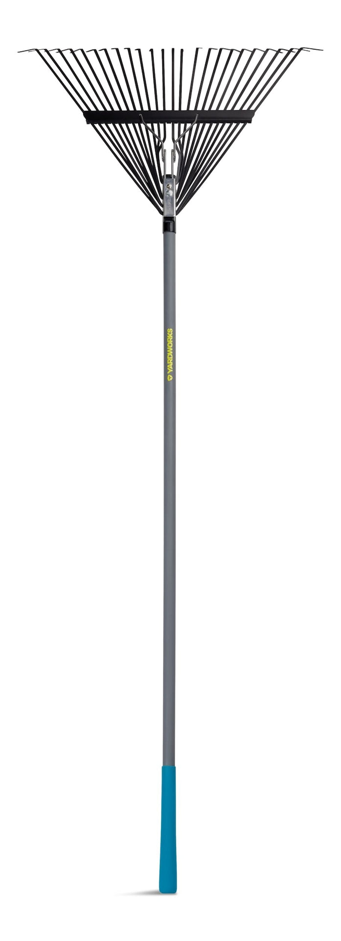 24-Tine Metal Leaf Rake with Fibreglass Shaft, 24-in