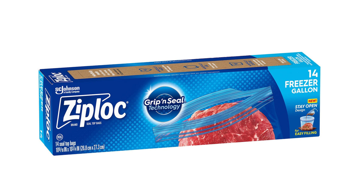 Large Plastic Freezer Bags, 3.78-L, 14-pk