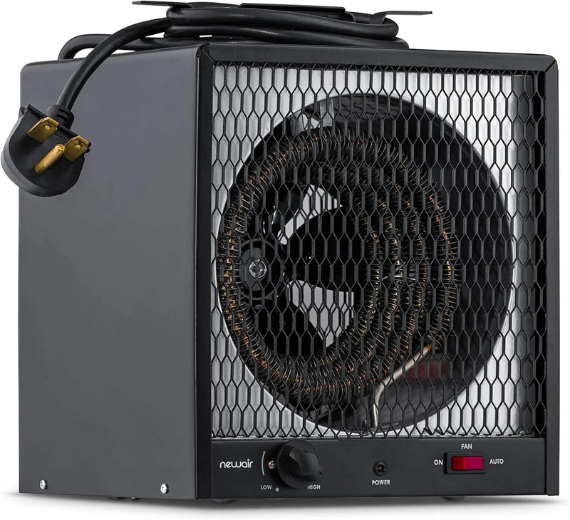 Portable Heater (240V) Portable Electric Garage Heater Heats Up to 600 sq. ft. with 6-Foot Cord Wrap and Carrying Handle | 5600 Watt Portable Electric Shop Heater for Garage and Work Shop D2697