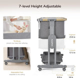 Maydolly Baby Bassinet Bedside Crib, 3-in-1 Baby Bassinet Bedside Bed with Mattress and Soft, Breathable Sheet, 7-Height Adjustable, Stable and Reliable Crib for Nursery