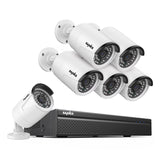 SANNCE 8CH 5MP Poe Home Security Camera System,2MP 8CH Poe NVR, 6pcs 1080P Outdoor Poe Cameras,No Hard Drive
