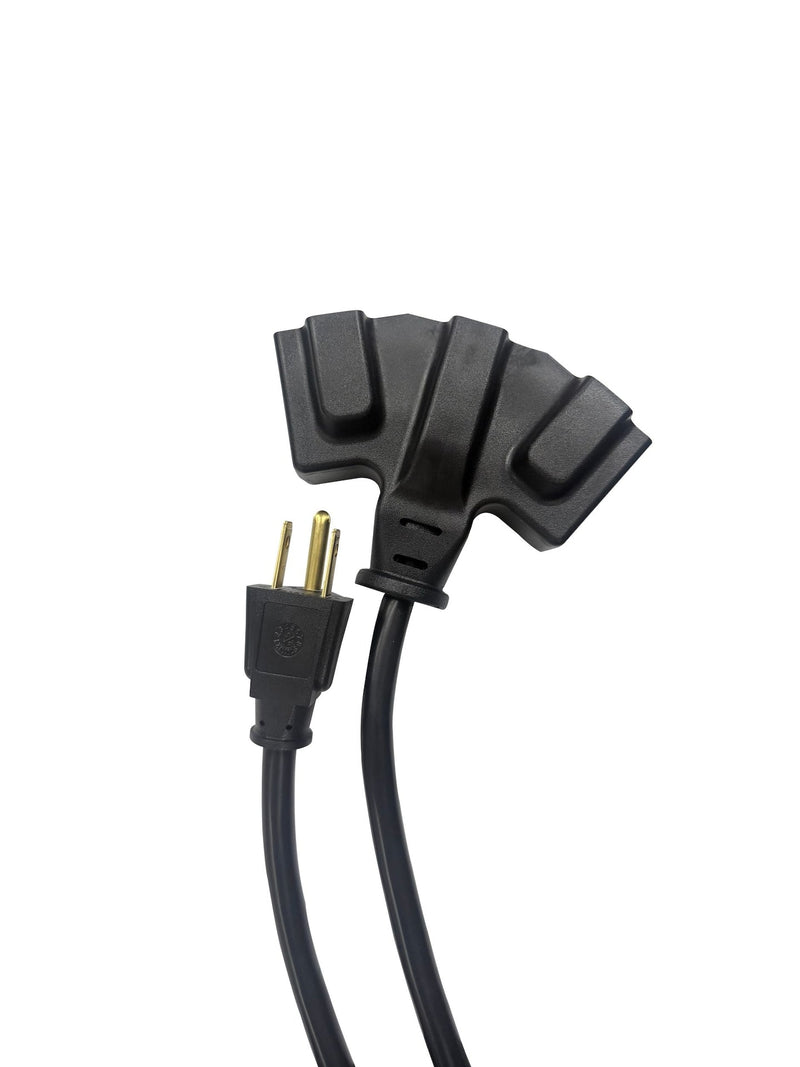 20' 16 Gauge 3-Tap Outdoor Extension Cord, Black J7041