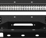 for Tacoma 3rd Gen Stubby Front Bumper Compatible with 2016 2017 2018 2019 2020 2021 2022 2023 Tacoma with Skid Plate, Winch Plate, License Plate Frame, LED Lights & D-rings, Black