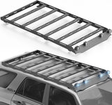 Full Size Roof Rack Cargo Basket Compatible with 2010-2024 4Runner 5th Gen with 4 Lights, Overland Rooftop Luggage Storage Holder, Platform Style Cargo Carrier for Outdoors Gear