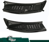 The front windshield wiper cover panel grille is compatible with the 2009 - 2014 models of F150. It features two front insert panels on both the left and right sides.