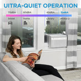 8,000 BTU U Shaped Smart Inverter Window Air Conditioner, Cools up to 350 Sq. Ft., Ultra Quiet with Open Window Flexibility, Works with Alexa/Google Assistant, 35% Energy Savings, Remote Control