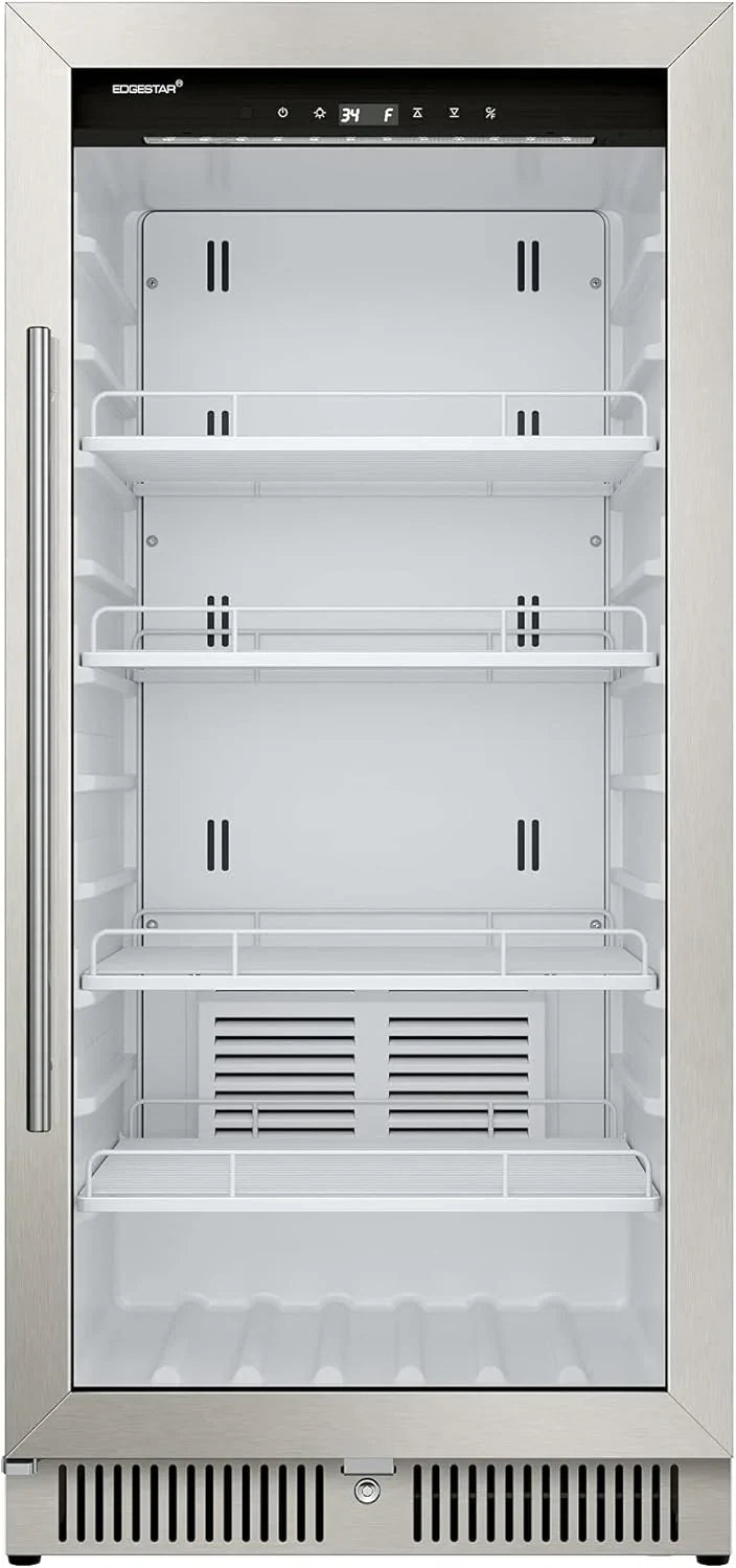 22" Wide 10.1 Cu. Ft. Commercial Beverage Merchandiser – Stainless Steel, Temp Alarm, Reversible Door K180