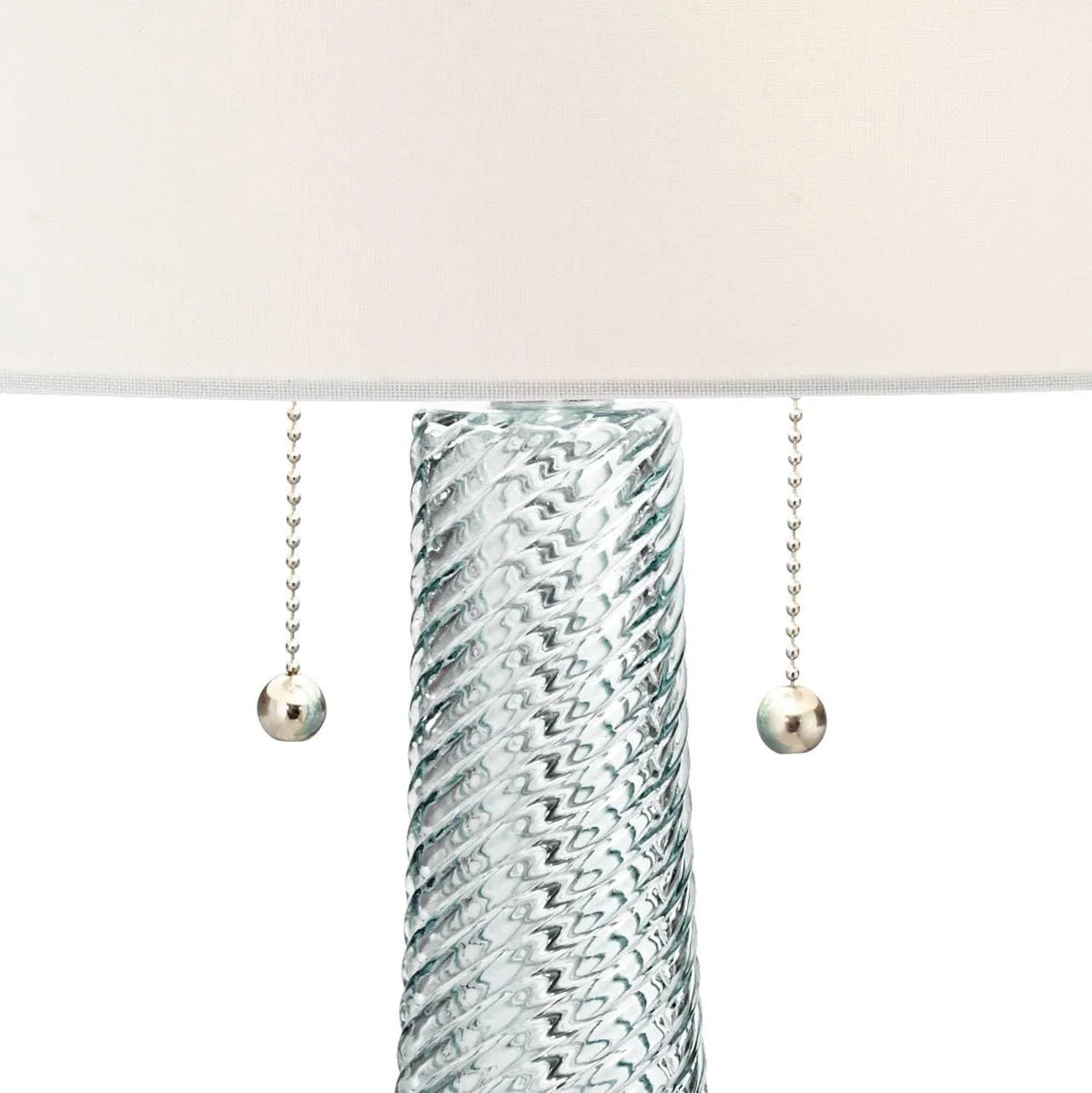 Modern desk lamp, 28.5 inches high, 2 sets. Features a sky-blue textured glass lampshade and a white cylindrical lampshade with a vortex pattern. Suitable room, bedroom, bedside table, night light, office, and home use.