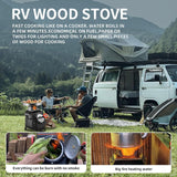 Wood Burning Camp Stove, Outdoor Portable Wood Burning Camp Stove, Large Stainless Steel Camping Stove for Outside Cooking Survival Campfire Patio Backyard Gathering 16"L x 13"W x 17"H3