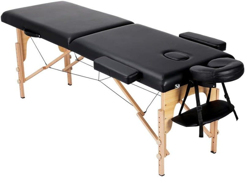 Massage Table Lash Bed Portable Massage Spa Bed Beauty Tattoo Table Adjustable for Eyelash Tech Physical Therapy Couch, Black L9928