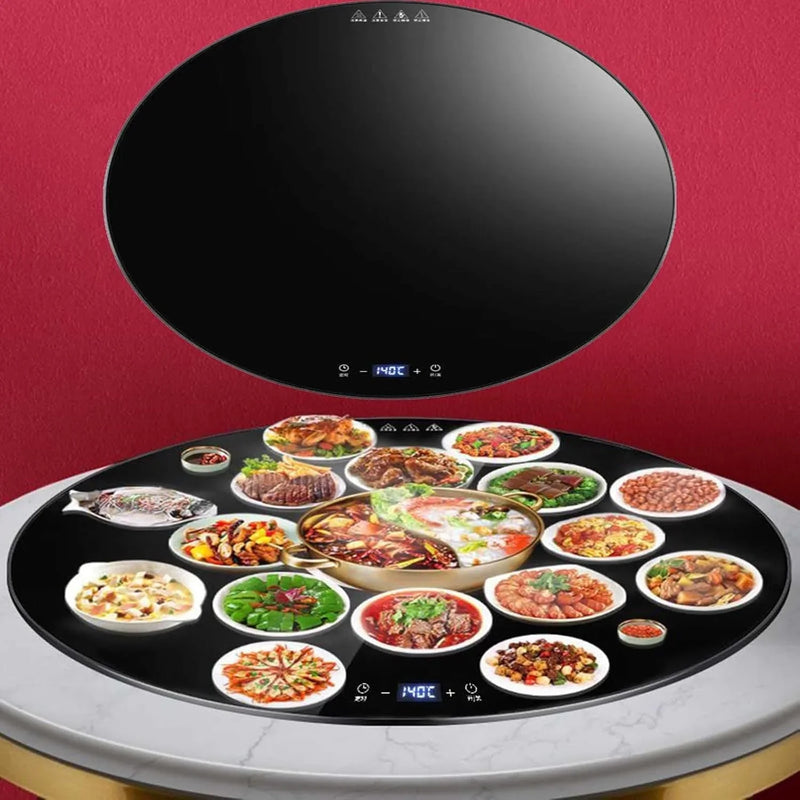 23/31/34in Insulation Glass Lazy Susan for Dining Table - Turntable Centerpiece, Silent/Smooth/Not Easy to Dump (Size: 88cm/34in) A6669