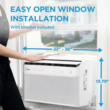 8,000 BTU U Shaped Smart Inverter Window Air Conditioner, Cools up to 350 Sq. Ft., Ultra Quiet with Open Window Flexibility, Works with Alexa/Google Assistant, 35% Energy Savings, Remote Control
