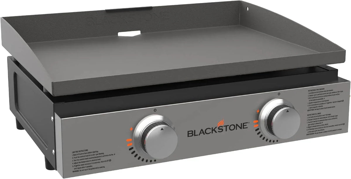 1666 22” Tabletop Griddle with Stainless Steel Faceplate, Powder Coated Steel, Black