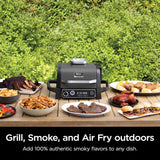 7-in-1 Multi-functional (Barbecue, Slow Roast, Bake, Air Fry, Dehydration, Grill, Smoking) | Portable and highly weather-resistant | Capable of cooking up to 6 steaks and 30 hot dogs | Includes wood pellet fuel