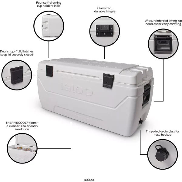 MaxCold 152-qt. Cooler White 01