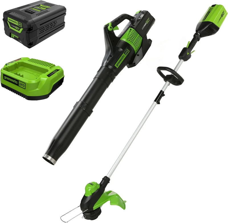 60V 13" Cordless String Trimmer & Leaf Blower Combo Kit, 4.0 Ah Battery and Charger Included V2601