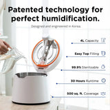 Carepod 31S Stainless Steel Humidifier, 1Gal/4L, Quiet, Filter-Free