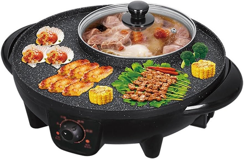 Hot Pot Barbecue Integrated Pot Home Smokeless Electric Barbecue Pan Roaster Electric Grill Kitchen Appliances C7489