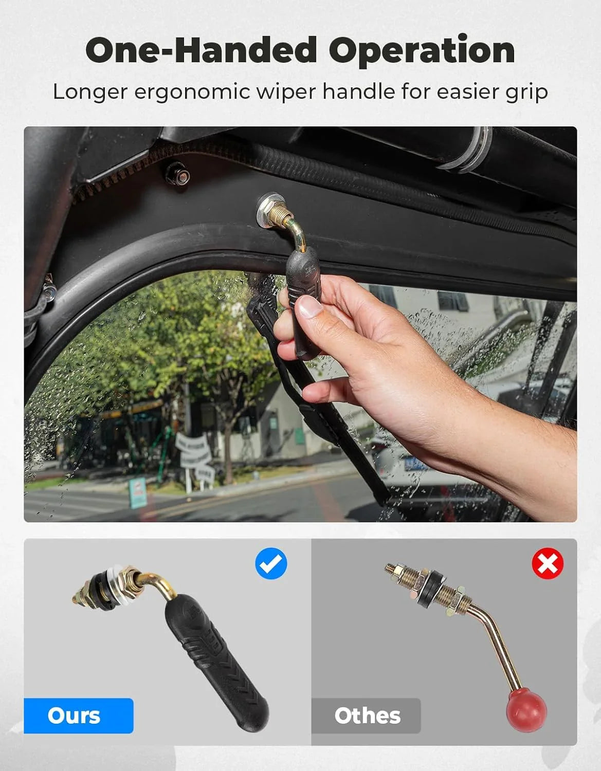 The glass windshield is equipped with 2 manual windshield wipers. It is scratch-resistant and wear-resistant. It is compatible with the 2019 - 2023 models of RZR XP 1000 / RZR XP super sports vehicles. The front windshield has a ventilatio