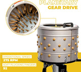 750W Chicken Plucker Poultry De-Feather Remover with 92 Soft Fingers Feather Plucking Machine 20" Drum Stainless Steel