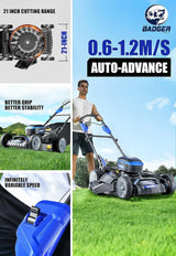 Lawn Mower 40V Brushless 18" Cordless, 5 Cutting Height Adjustments Electric Lawn Mower, Quickly Folding Within 5’s, 4.0AH Battery and Super Charger Included.