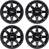 RT102 15in Wheels 15x7 4x137, 4 3 Offset, ATV UTV SxS Rims, Compatible with Can Am Commander Max Defender Max Pro Maverick X3 Maverick Trail, 4/137 Matte Black, Set of 4