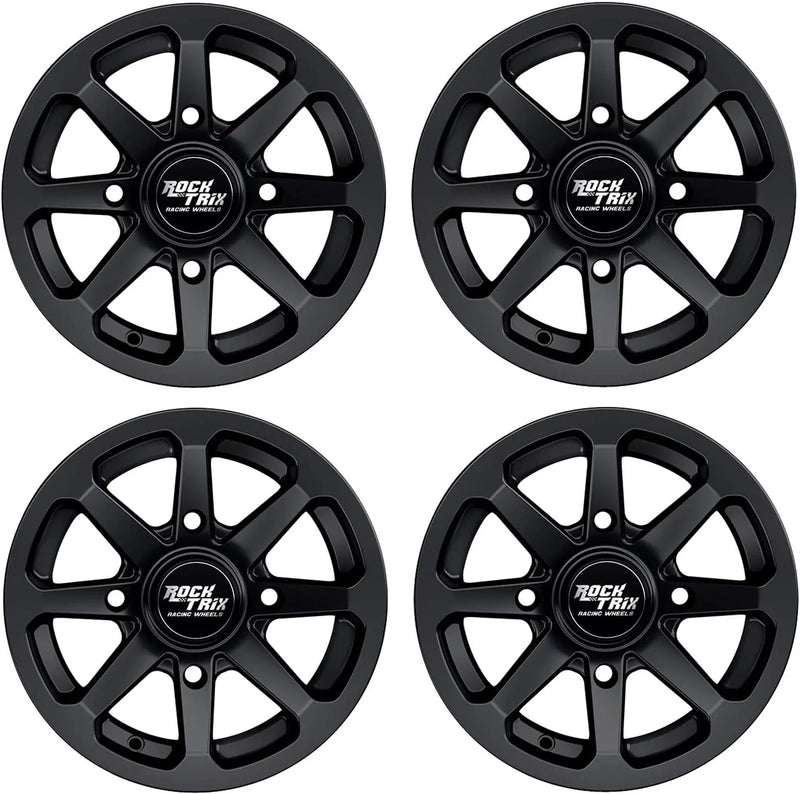 RT102 15in Wheels 15x7 4x137, 4 3 Offset, ATV UTV SxS Rims, Compatible with Can Am Commander Max Defender Max Pro Maverick X3 Maverick Trail, 4/137 Matte Black, Set of 4 T4745