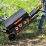 22 Inch Griddle - Portable Omnivore Grill with Flexfold Legs, Includes Accessories, Seasoning, and Griddle Gloves