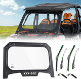 The glass windshield is equipped with 2 manual windshield wipers. It is scratch-resistant and wear-resistant. It is compatible with the 2019 - 2023 models of RZR XP 1000 / RZR XP super sports vehicles. The front windshield has a ventilatio